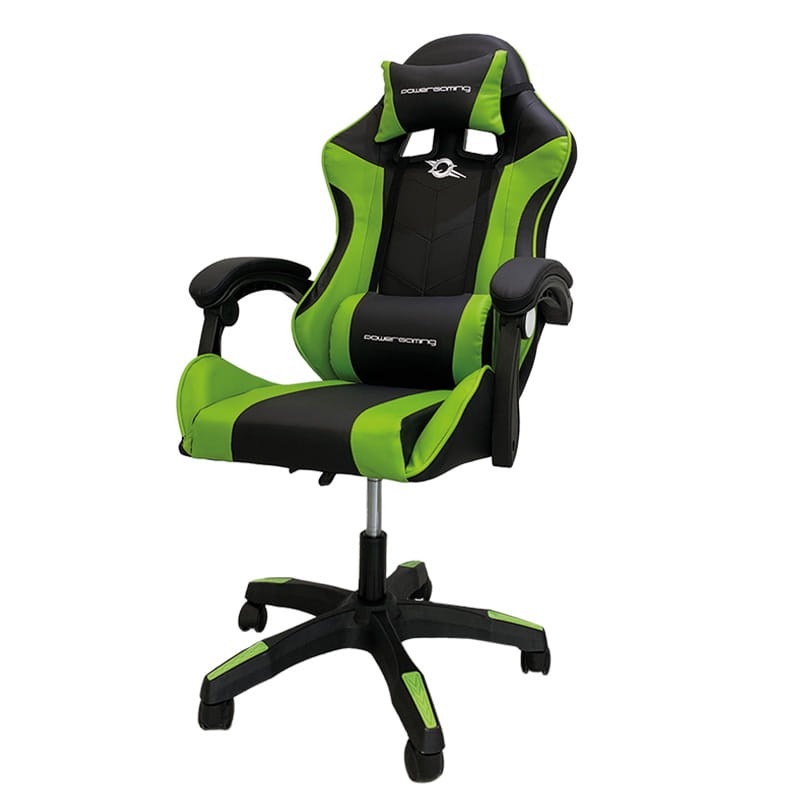 Silla Gaming PowerGaming con Altavoz Bluetooth y Masaje Negro/Verde - Ítem