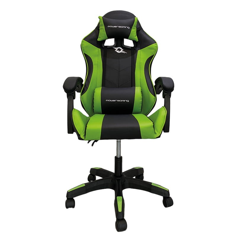 Chaise Gaming PowerGaming vert - Massage et haut-parleur