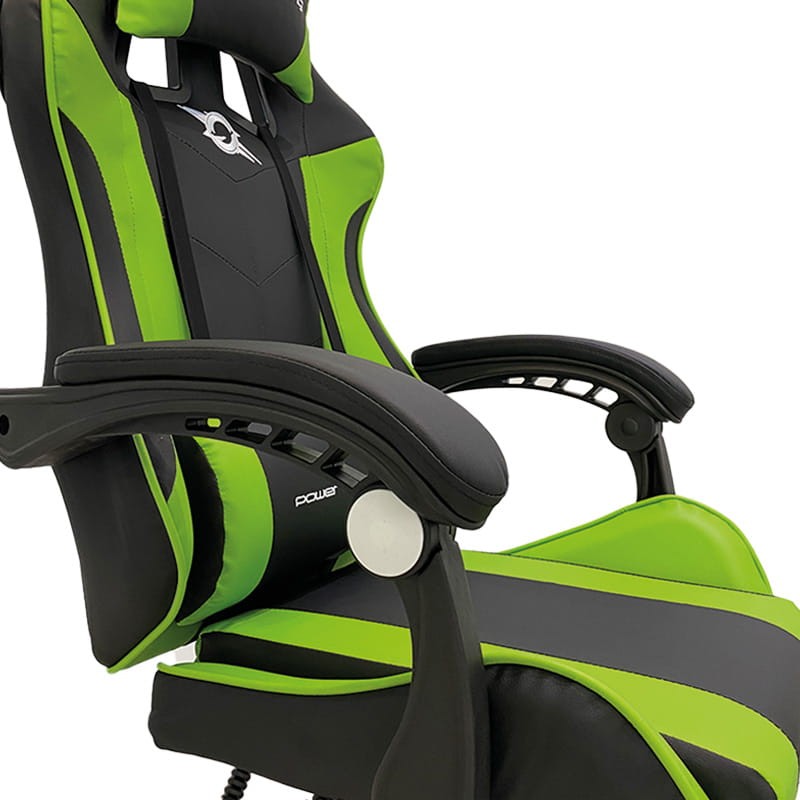 Silla Gaming PowerGaming con Altavoz Bluetooth y Masaje Negro/Verde - Ítem4