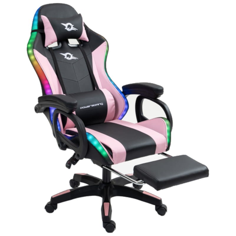 PowerGaming LED RGB Chaise repose-pieds Noir+Rose - Ítem4