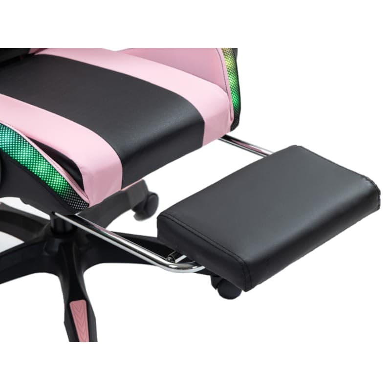 Repose-pieds pour chaise PowerGaming LED RGB Noir+Rose Vue détaillée du repose-pieds