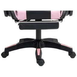 Repose-pieds pour chaise PowerGaming LED RGB Noir+Rose Vue détaillée du pied et des roulettes