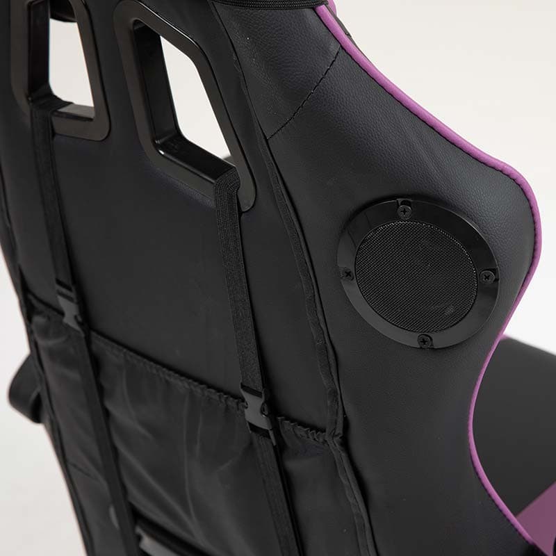 haut-parleur Bluetooth de la Chaise Gaming PowerGaming LED RGB avec Massage et Repose-pieds Noir+Blanc
