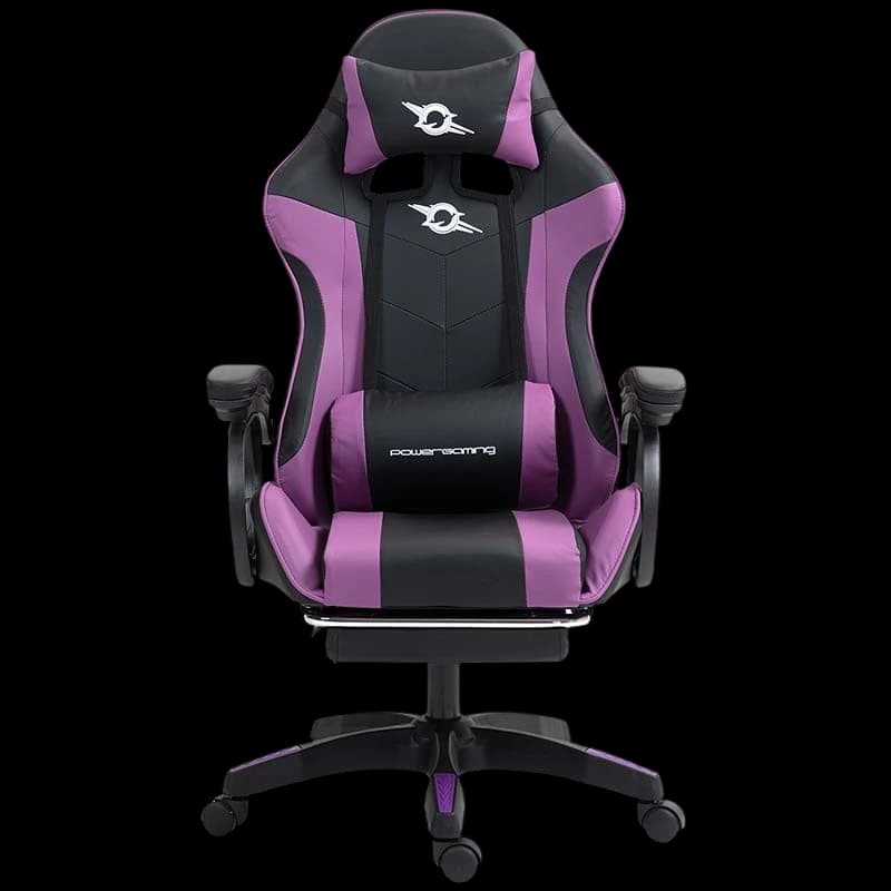 PowerGaming Chaise repose-pieds Noir+Lilas