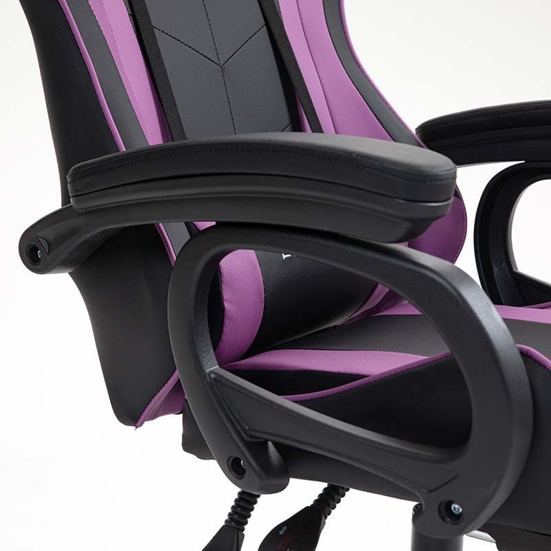 accoudoirs de la Chaise Gaming PowerGaming avec Repose-pieds Noir+Lilas
