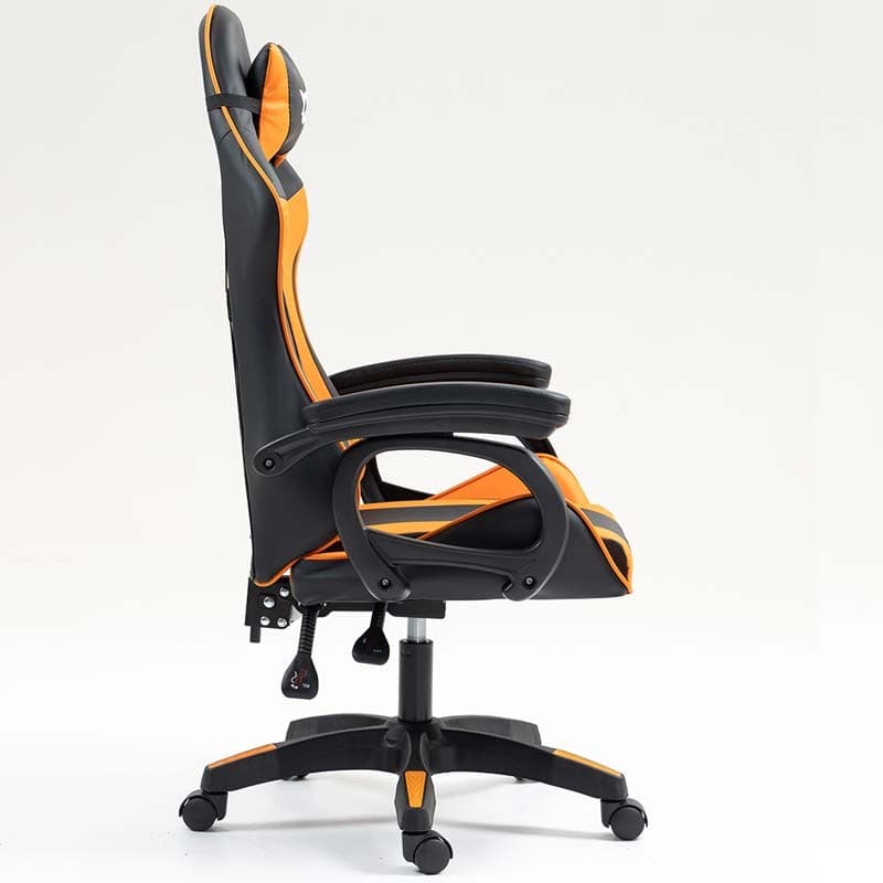 vista lateral de la Silla Gaming PowerGaming Negro+Naranja
