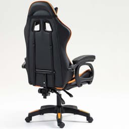 vista trasera y lateral de la Silla Gaming PowerGaming Negro+Naranja