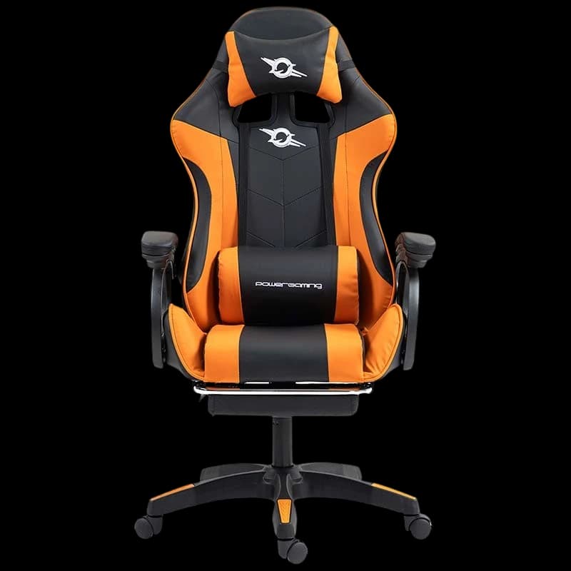 PowerGaming Chaise à repose-pieds Noir+Orange