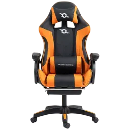 PowerGaming Chaise à repose-pieds Noir+Orange