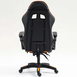 vue arrière de la Chaise Gaming PowerGaming avec Repose-pieds Noir+Orange