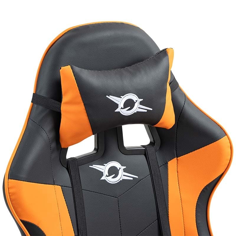 coussin cervical de la Chaise Gaming PowerGaming avec Repose-pieds Noir+Orange