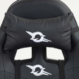almofada cervical da Cadeira Gaming PowerGaming com 7 pontos de Massagem e Apoio para Pés Preto