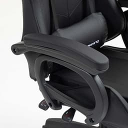 apoios de braços da Cadeira Gaming PowerGaming com 7 pontos de Massagem e Apoio para Pés Preto
