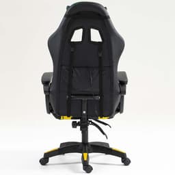vista traseira da Cadeira Gaming PowerGaming LED RGB Preto+Amarelo