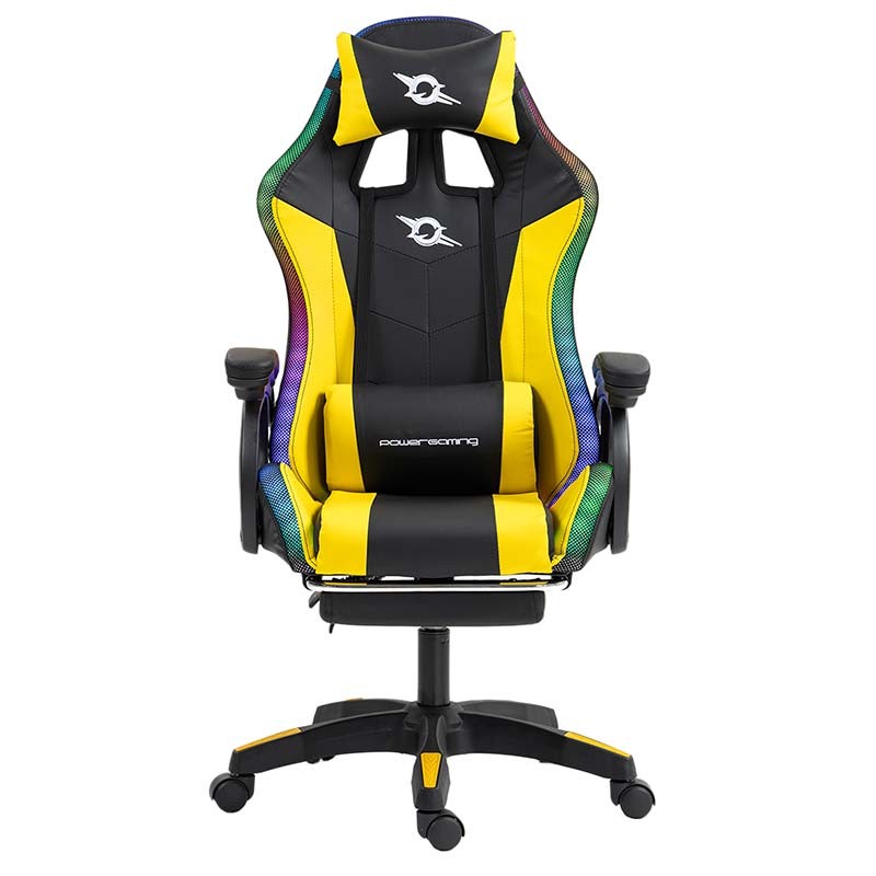 PowerGaming LED RGB Silla Reposapiés Negro+Amarillo - Ítem