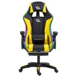 PowerGaming LED RGB Silla Reposapiés Negro+Amarillo