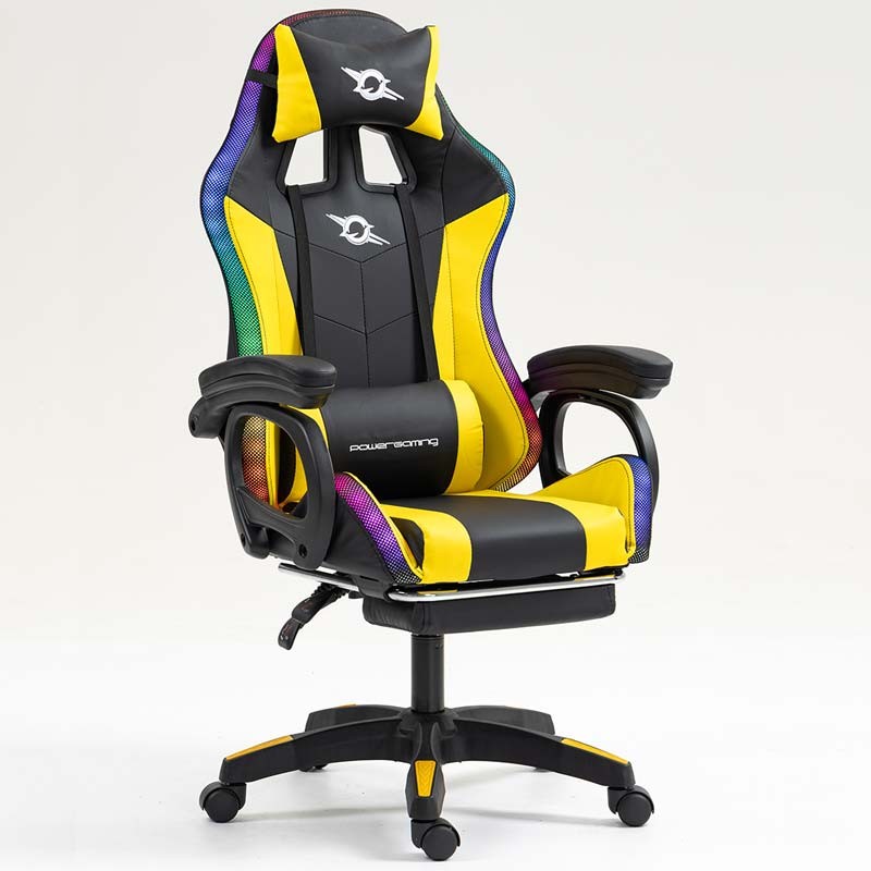 PowerGaming LED RGB Silla Reposapiés Negro+Amarillo - Ítem1