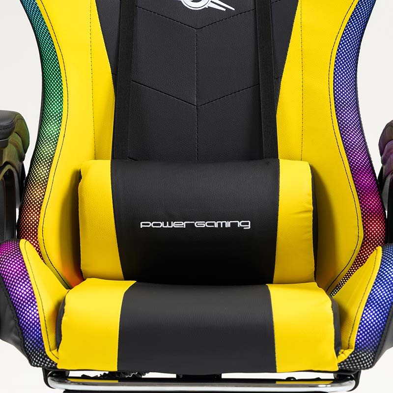 PowerGaming LED RGB Silla Reposapiés Negro+Amarillo - Ítem8