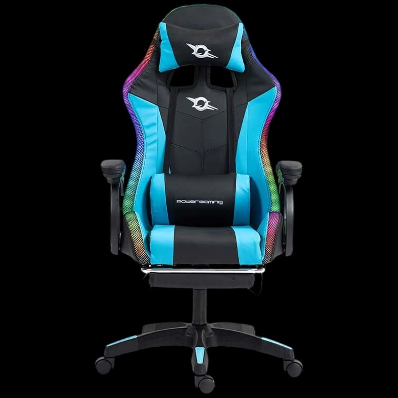 PowerGaming LED RGB Cadeira apoio para pés Preto+Azul