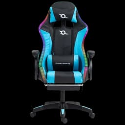 PowerGaming LED RGB Cadeira apoio para pés Preto+Azul