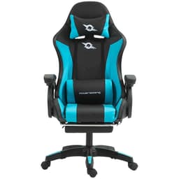 vista frontal da Cadeira Gaming PowerGaming LED RGB com Apoio para Pés Preto+Azul