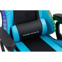 almofada lombar da Cadeira Gaming PowerGaming LED RGB com Apoio para Pés Preto+Azul