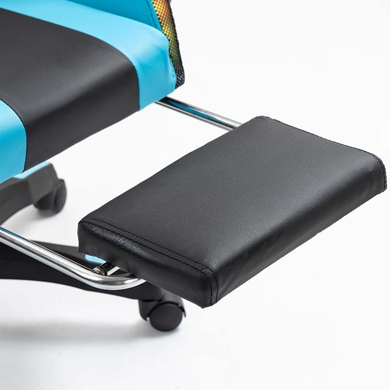 apoio para pés da Cadeira Gaming PowerGaming LED RGB Preto+Azul