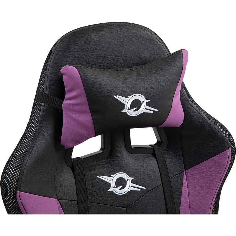 almofada cervical da Cadeira Gaming PowerGaming LED RGB Preto+Lilás