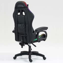 vista traseira e lateral da Cadeira Gaming PowerGaming LED RGB Preto