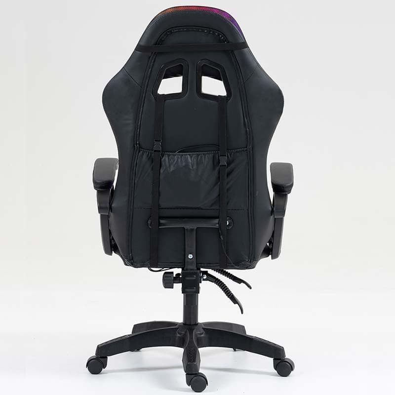 vista traseira da Cadeira Gaming PowerGaming LED RGB Preto