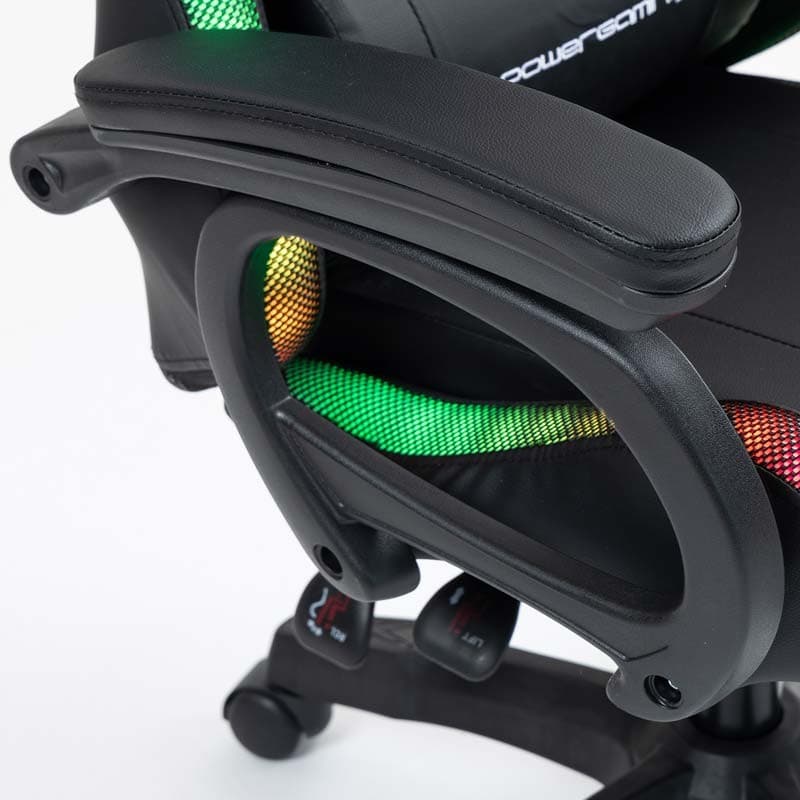 apoio de braços da Cadeira Gaming PowerGaming LED RGB Preto