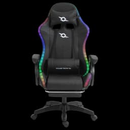 PowerGaming LED RGB Cadeira Altifalante Massagem Apoio para pés Preto