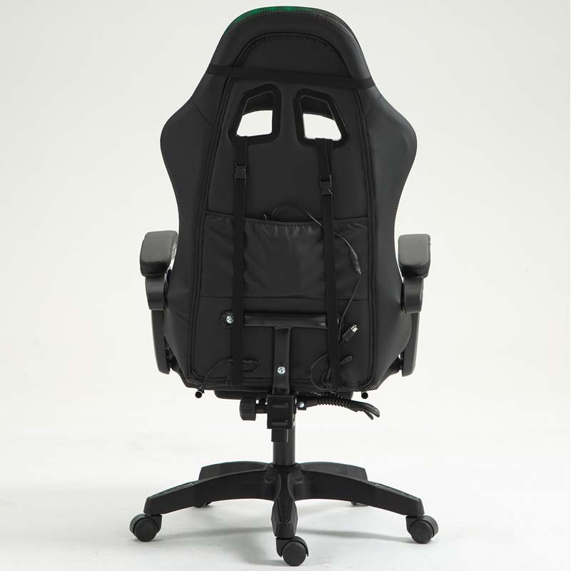 PowerGaming LED RGB Cadeira 7 pontos massagem Apoio para pés Preto - Item5