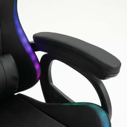apoio de braços da Cadeira Gaming PowerGaming LED RGB com Altifalante Bluetooth, Massagem e Apoio para Pés Preto