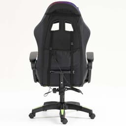 vista traseira da Cadeira Gaming PowerGaming LED RGB Preto+Verde