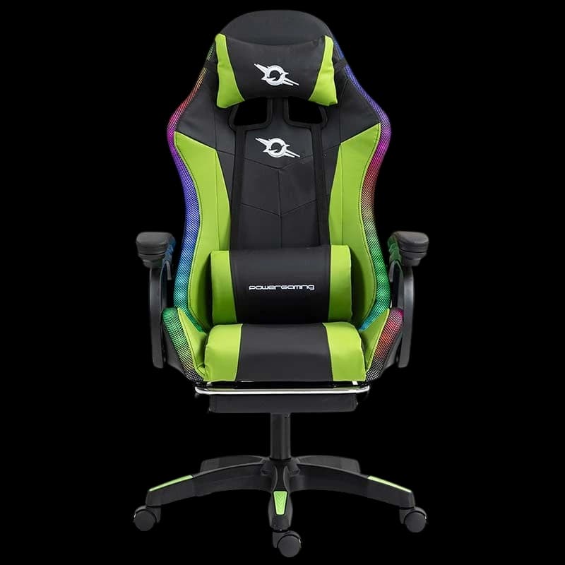 PowerGaming LED RGB Chaise repose-pieds Noir + Vert