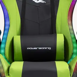 coussin lombaire de la Chaise Gaming PowerGaming LED RGB avec Repose-pieds Noir+Vert