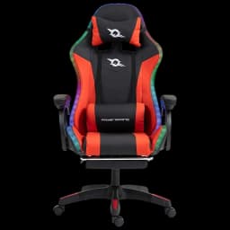 Cadeira Gaming PowerGaming LED RGB com Altifalante Bluetooth, Massagem e Apoio para Pés Preto+Vermelho