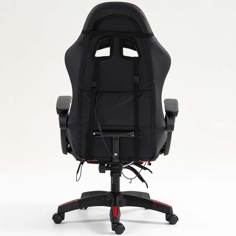 PowerGaming LED RGB Silla 7 puntos Masaje Reposapiés Negro+Rojo - Ítem4