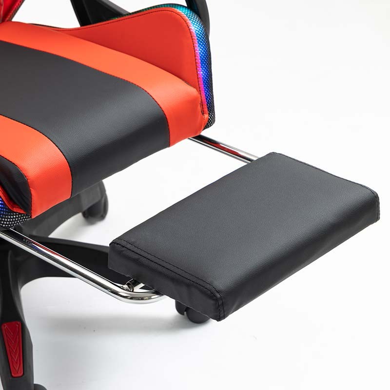 Chaise Gaming PowerGaming LED RGB avec Haut-parleur Bluetooth, Massage et Repose-pieds Noir+Rouge - Class B Refurbished - Ítem8