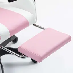 apoio para pés da Cadeira Gaming PowerGaming com 7 pontos de Massagem e Apoio para Pés Branco+Rosa