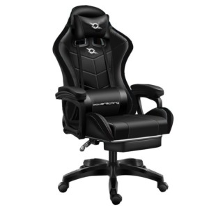 Silla Gaming PowerGaming Con Altavoz Bluetooth y Masaje + Reposapiés Negro - Clase B