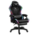 Gaming Chair PowerGaming LED RGB Black with Footrest - Item