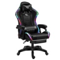 Chaise Gaming PowerGaming LED RGB Noir avec Repose Pieds - Ítem