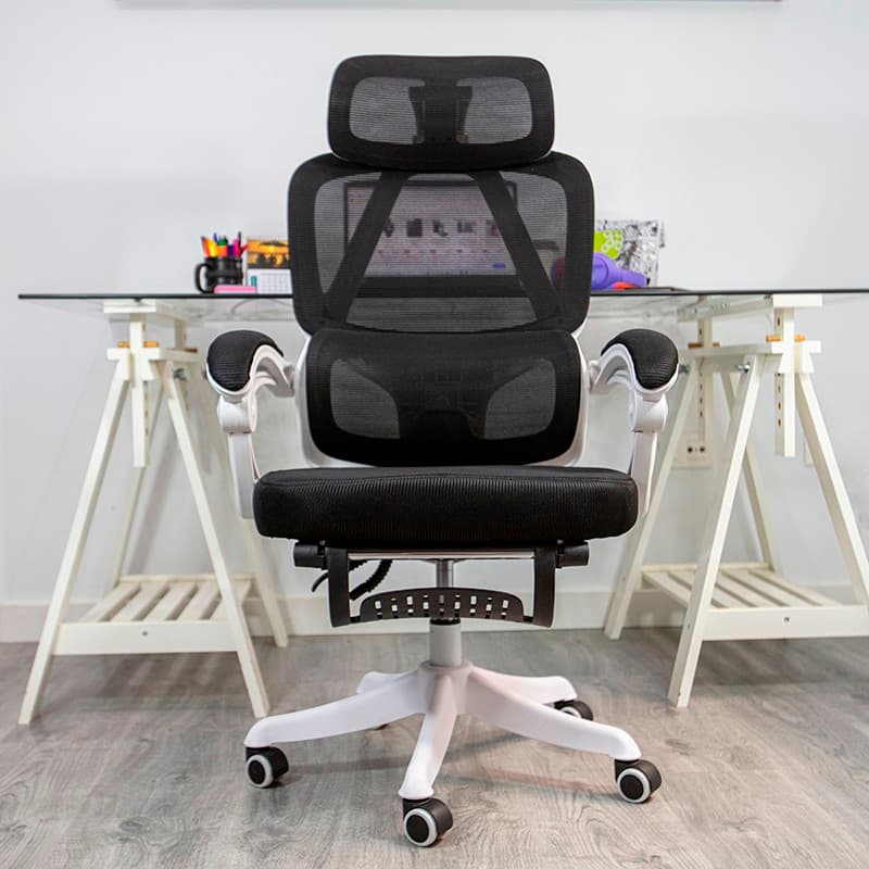 vista frontal de la Silla de Oficina Powerbasics Confort T20 Negro
