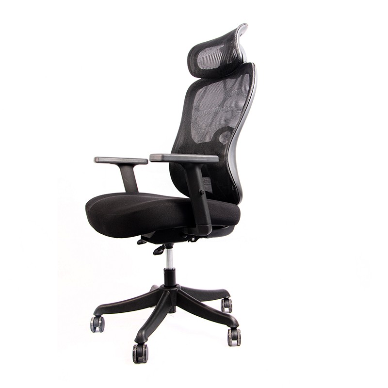 Silla de Oficina Powerbasics Ergo Negro con Refuerzo lumbar y Reposacabezas - Ítem2