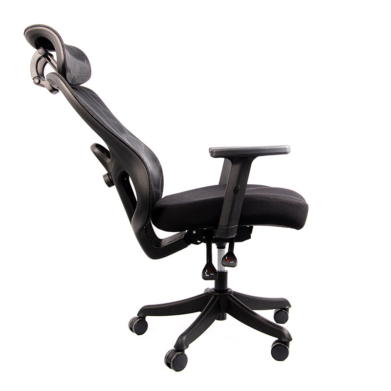 Silla de Oficina Powerbasics Ergo Negro con Refuerzo lumbar y Reposacabezas - Ítem6