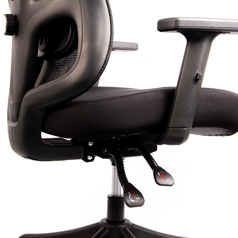 Silla de Oficina Powerbasics Ergo Negro con Refuerzo lumbar y Reposacabezas - Ítem7