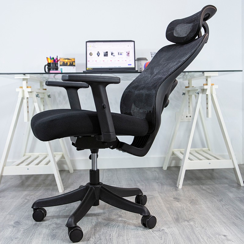 Silla de Oficina Powerbasics Ergo Negro con Refuerzo lumbar y Reposacabezas - Ítem9