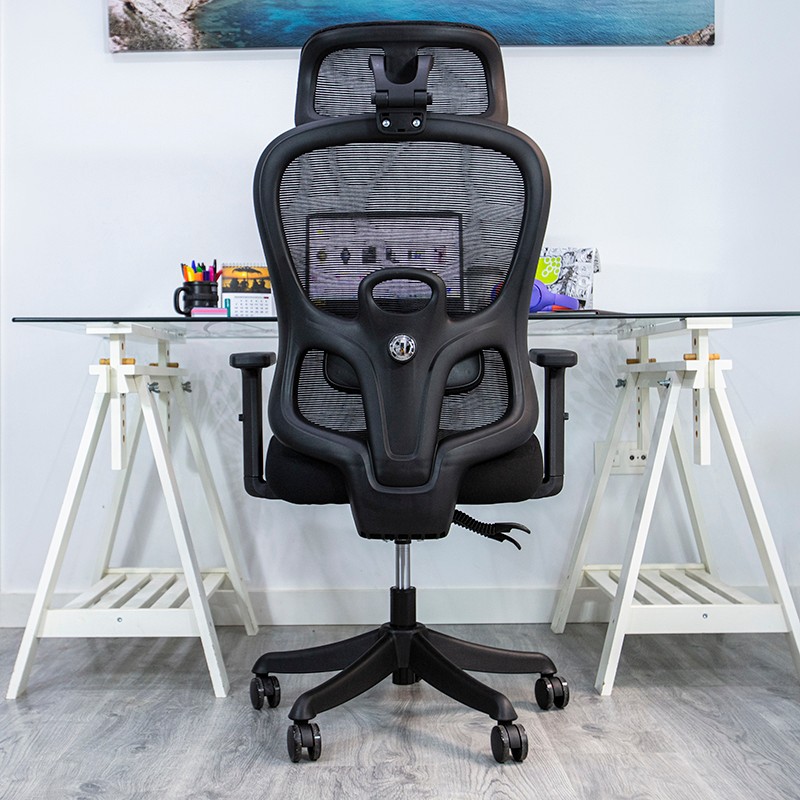 Silla de Oficina Powerbasics Ergo Negro con Refuerzo lumbar y Reposacabezas - Ítem11